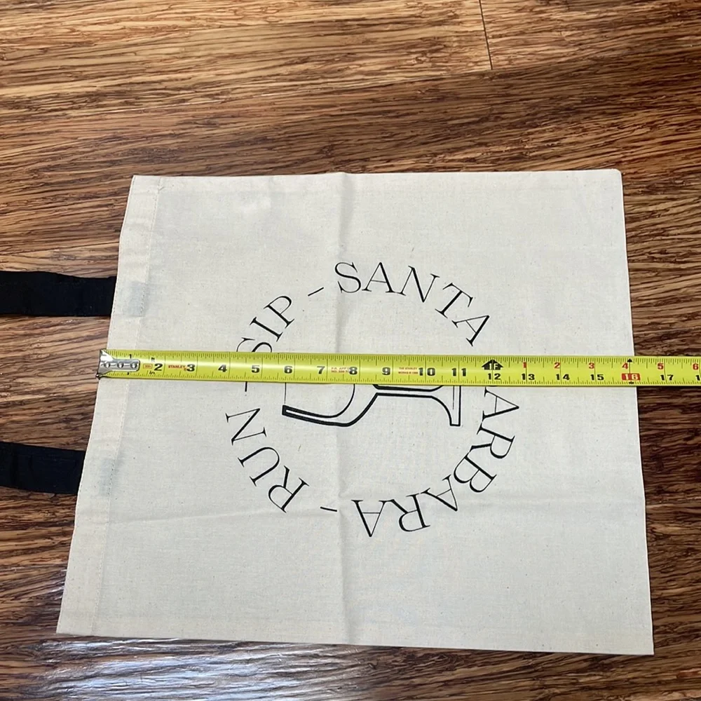 Run - Sip - Santa Barbara tan cotton tote shopping bag